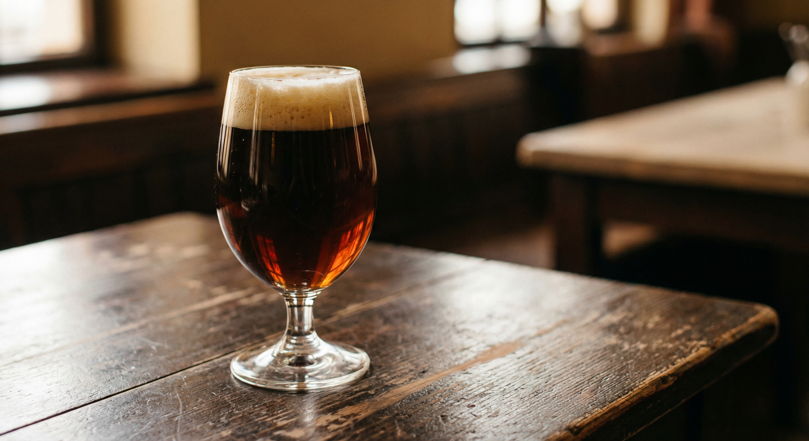 Glass of dark Austrian lager – Dunkles beer in Vienna